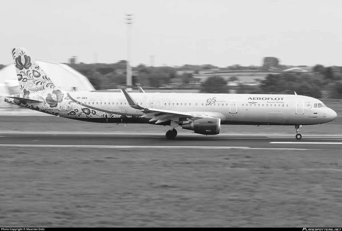 Coloring page of the royal plane of Russian airlines