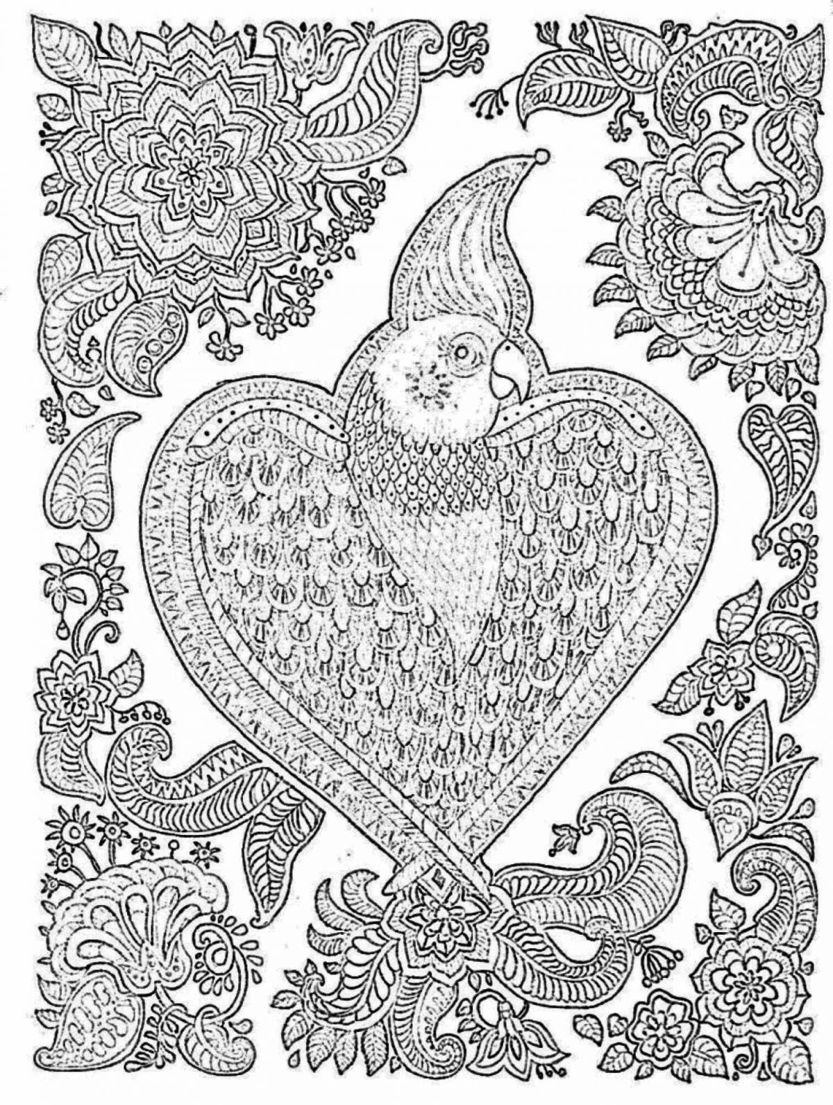 Фото Serene coloring page anti-stress zendoodles