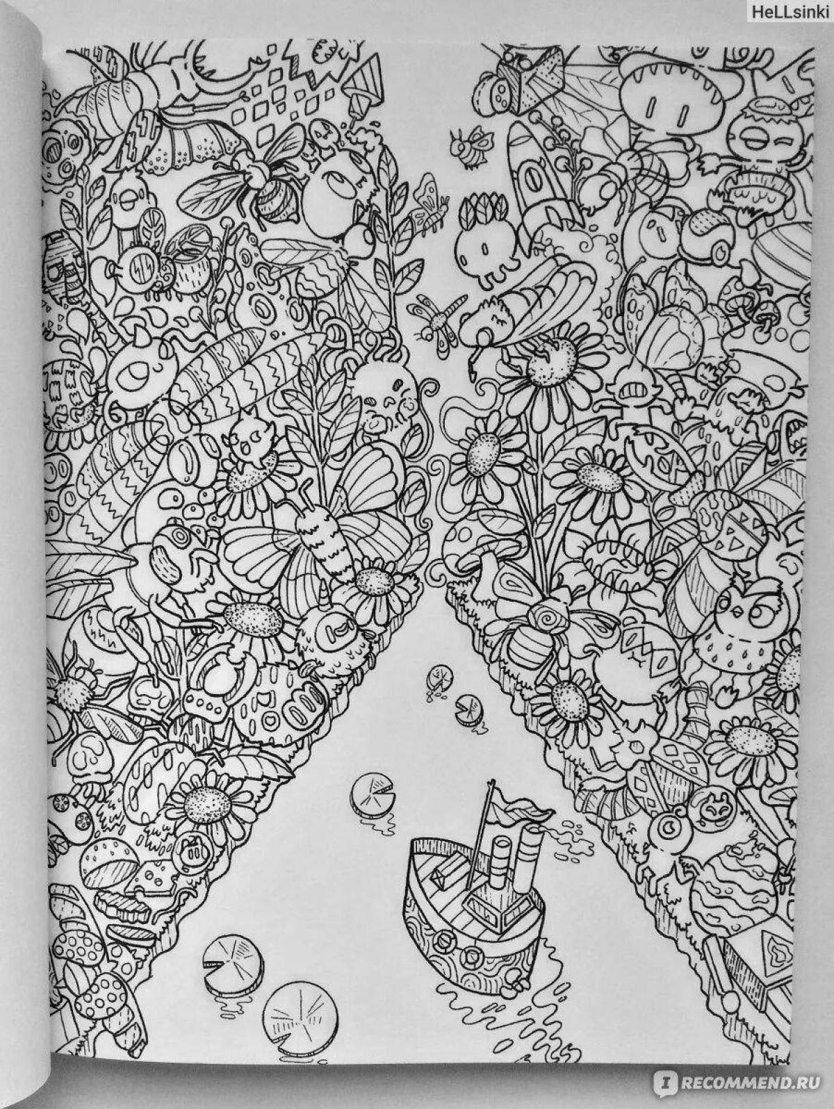 Фото Radiant coloring page anti-stress zendoodles