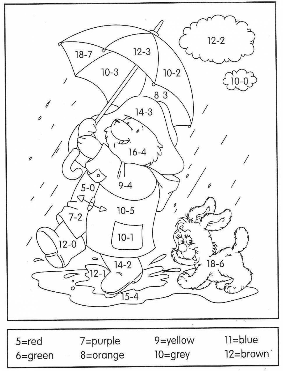 Maths by numbers coloring book
