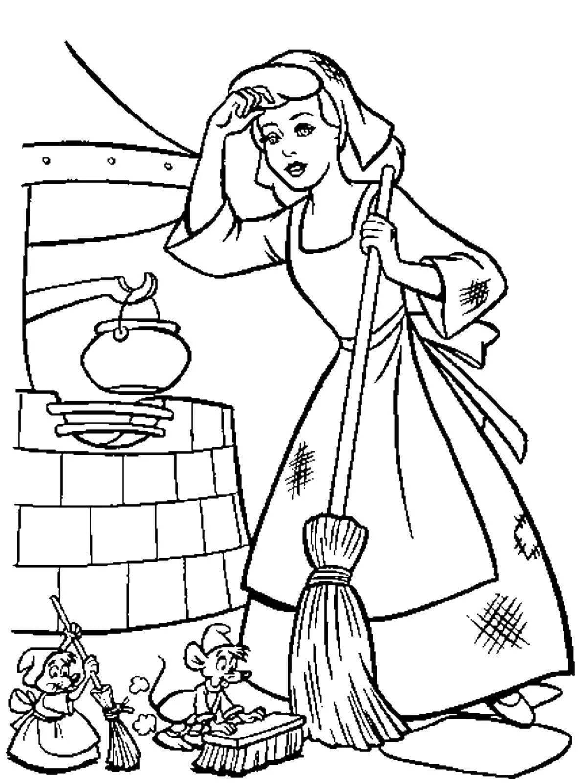 Cute fairy tale coloring pages for girls