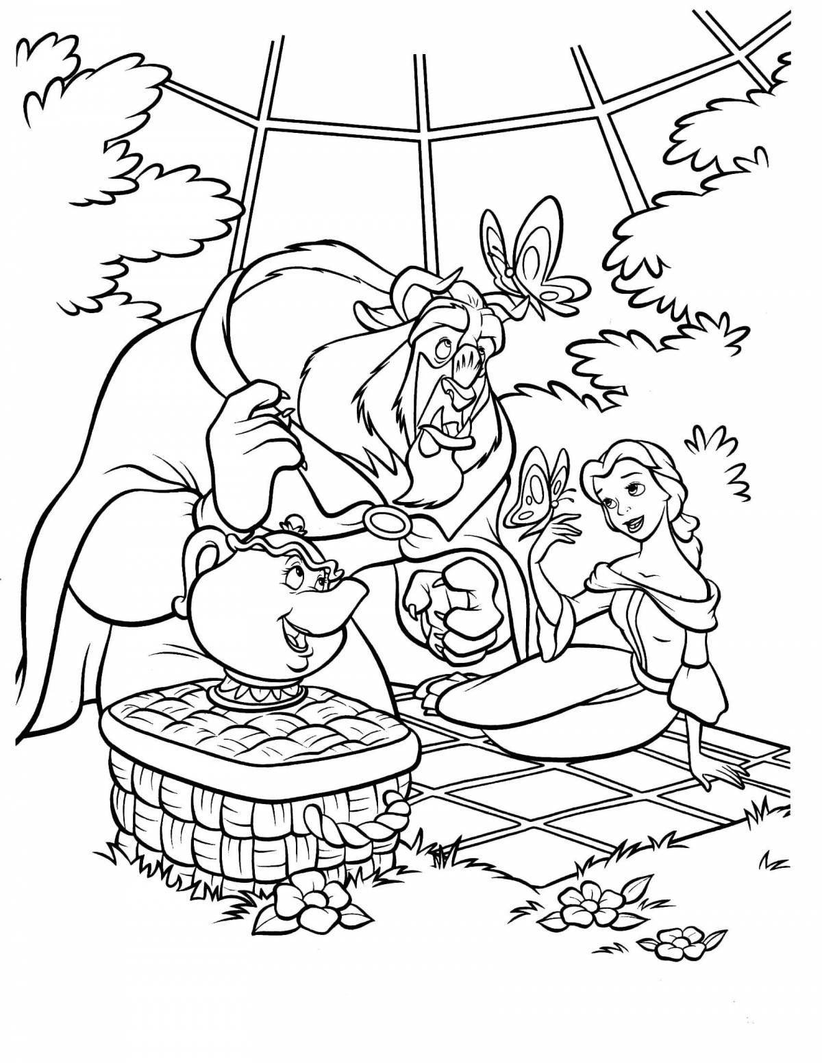 Exotic fairy tale coloring book for girls