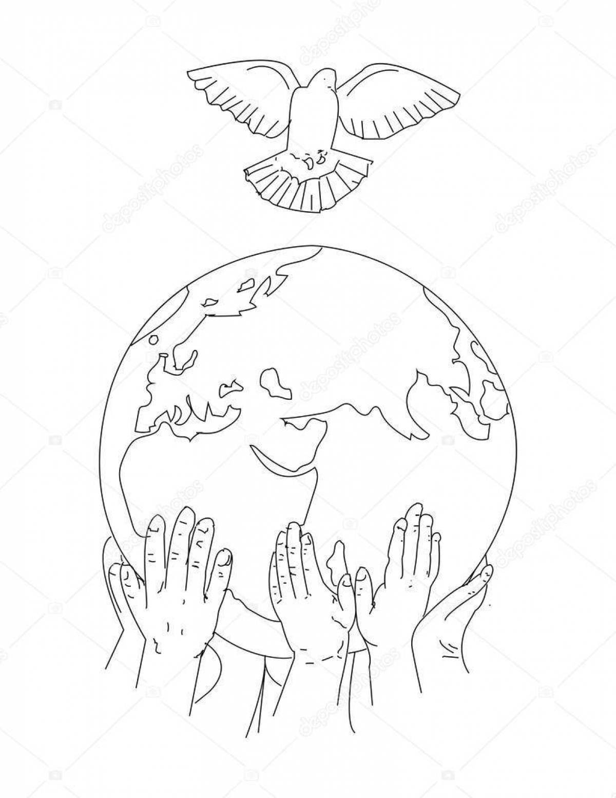 Coloring page blissful peace on earth