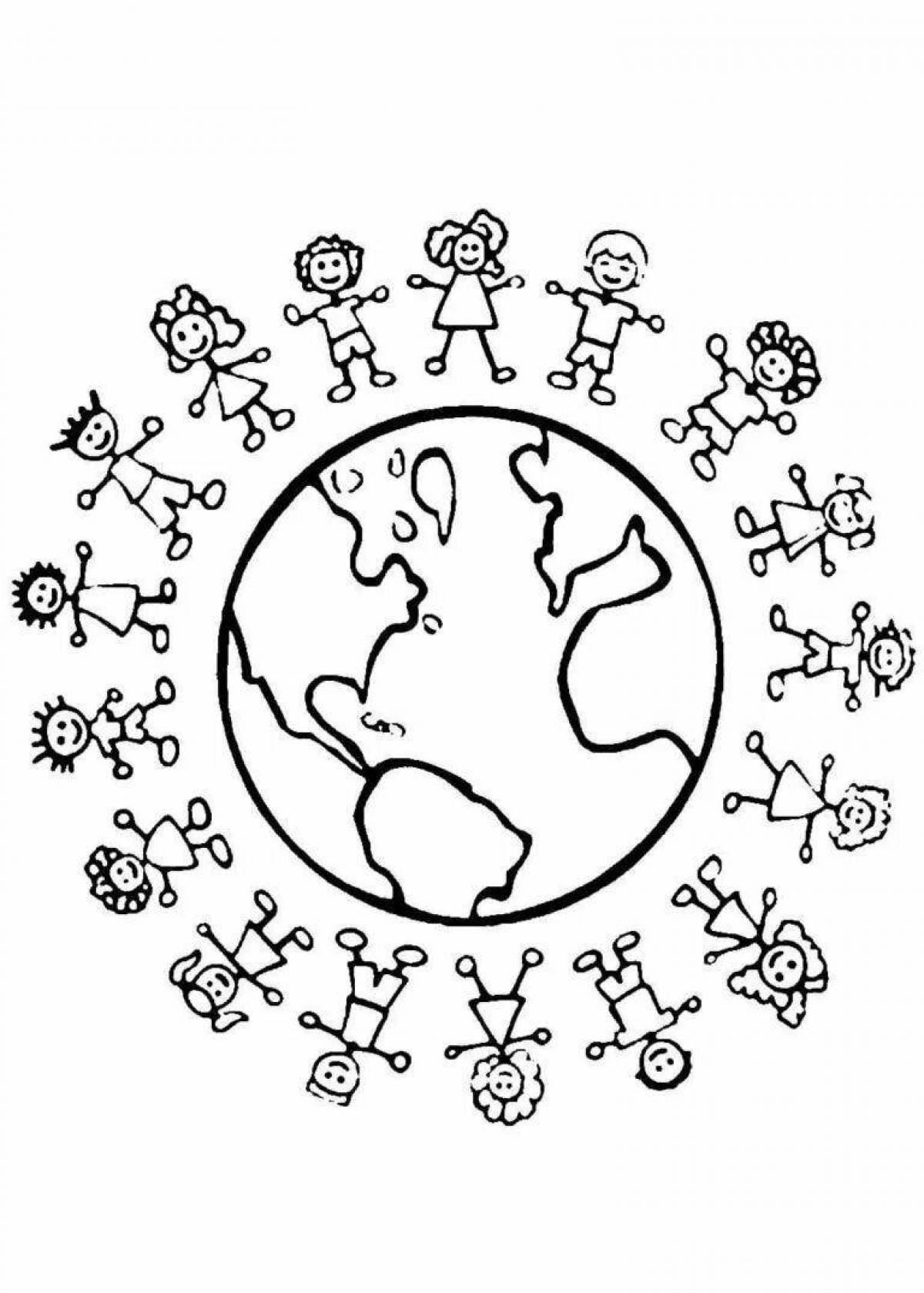 Coloring page divine peace on earth
