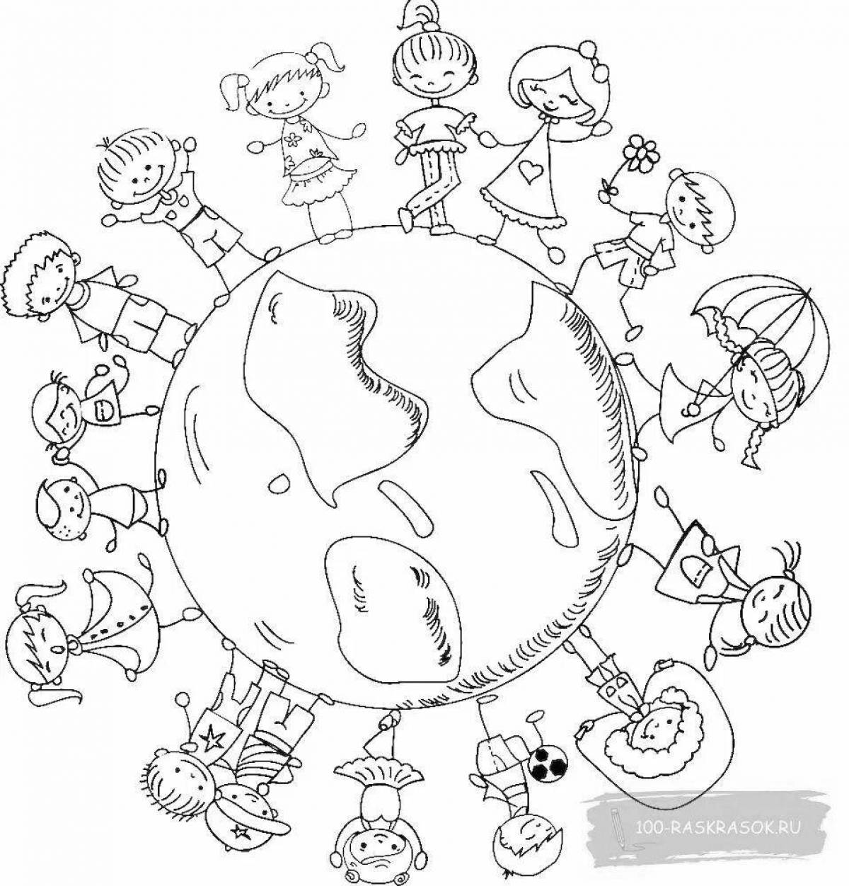 Glorious world on earth coloring page