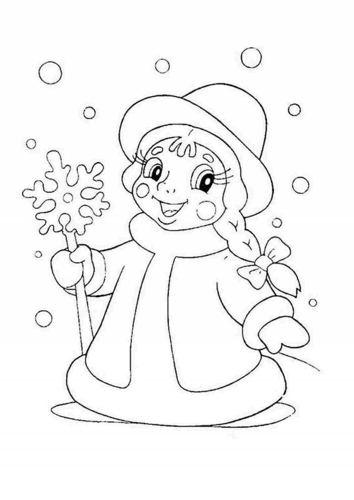 Wonderful coloring for girls snow maiden