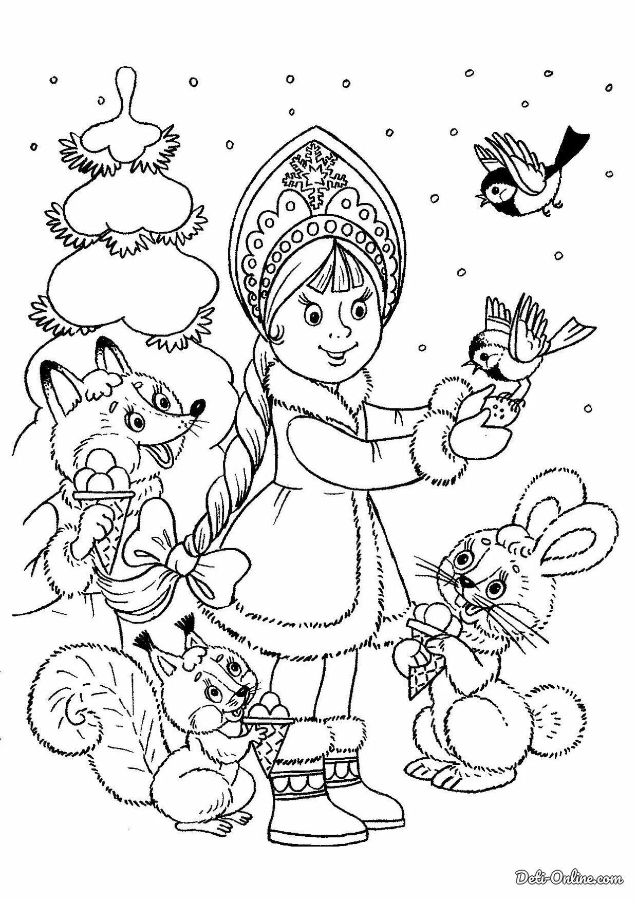 Snow Maiden glitter coloring book for girls