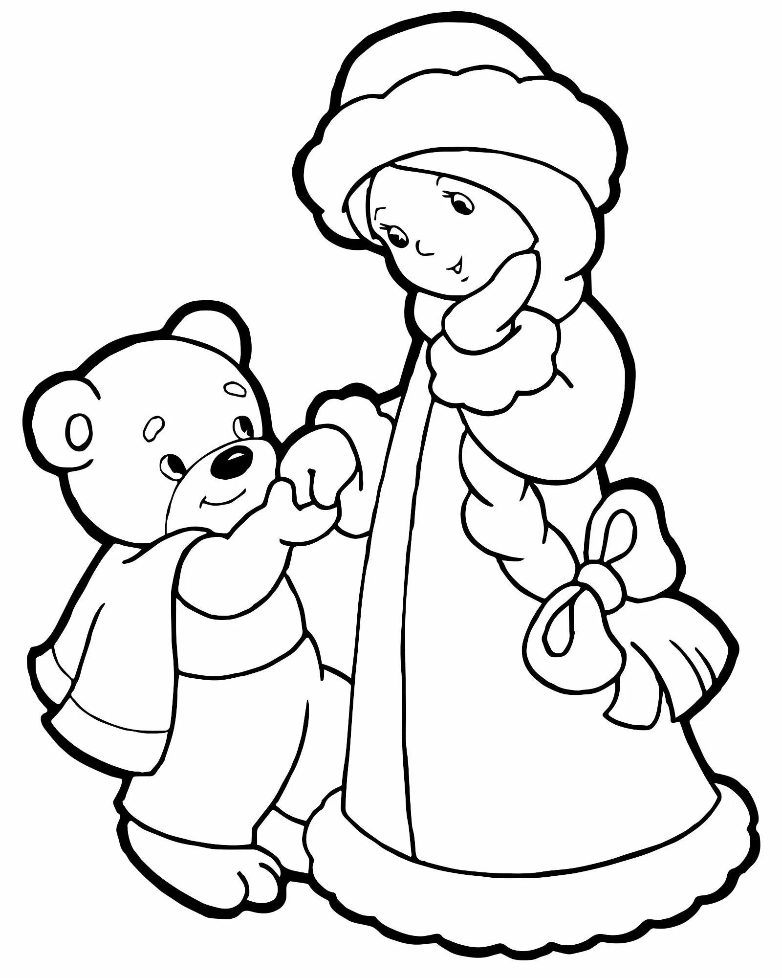 Whimsical coloring for girls snow maiden
