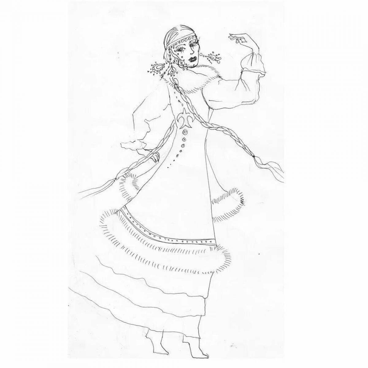 Animated snow maiden coloring book