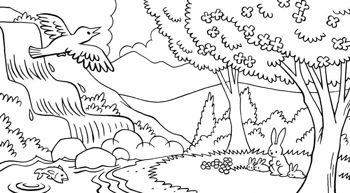 Great nature coloring book for boys