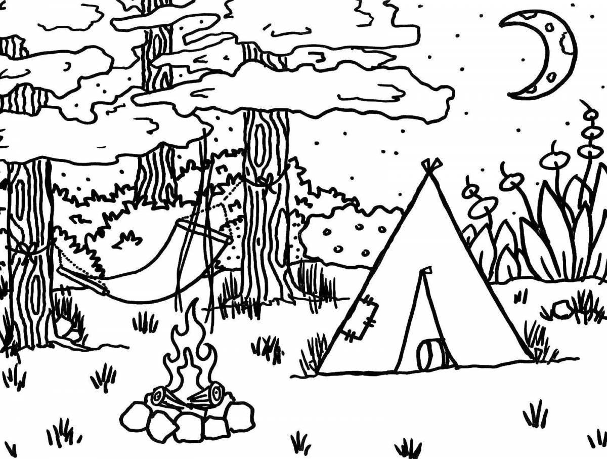 Inspiring nature coloring book for boys