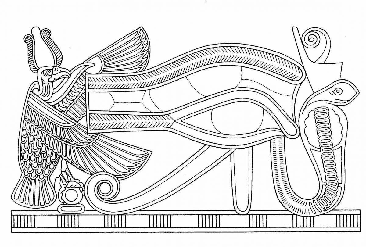Major coloring of ancient egyptian ornaments