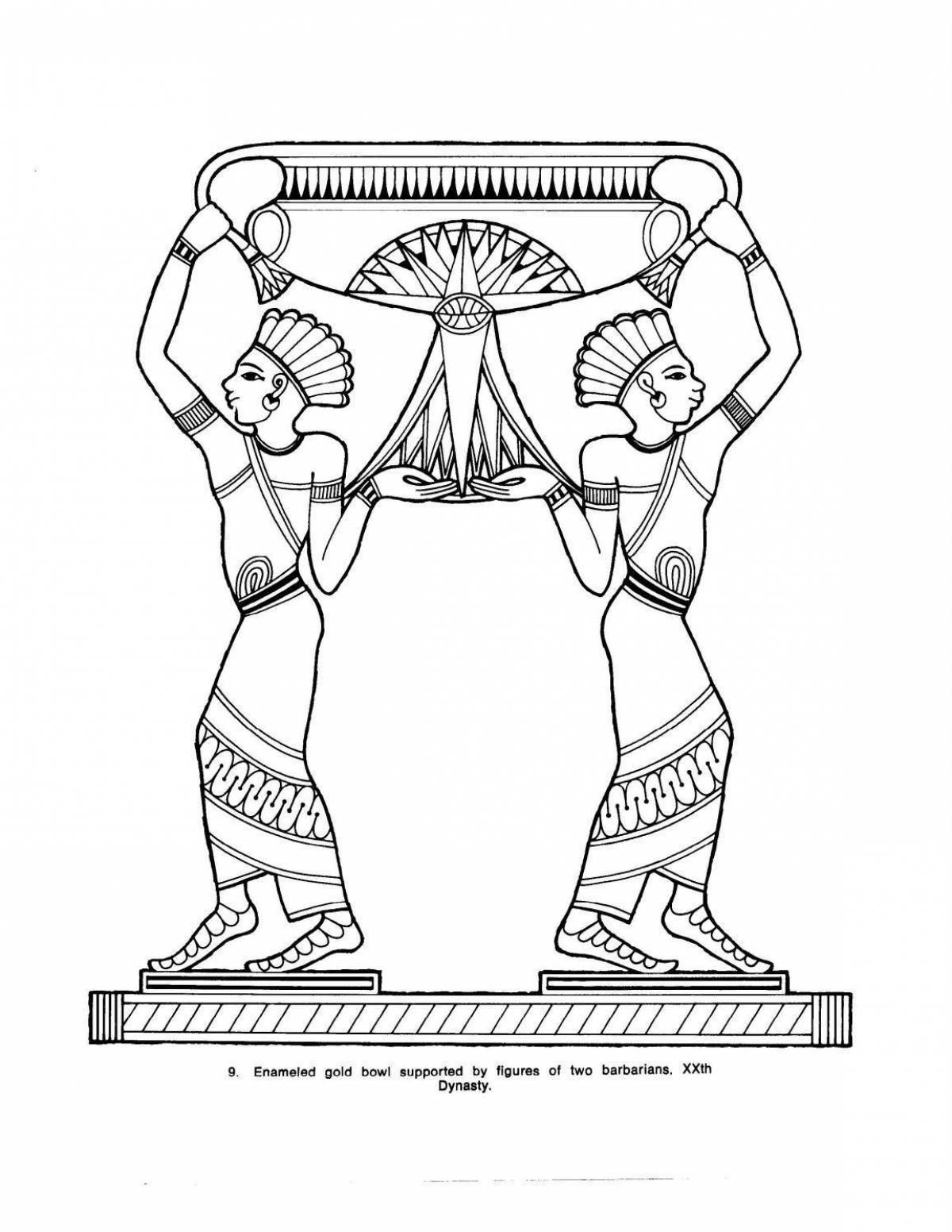 Grand coloring page ancient egyptian jewelry