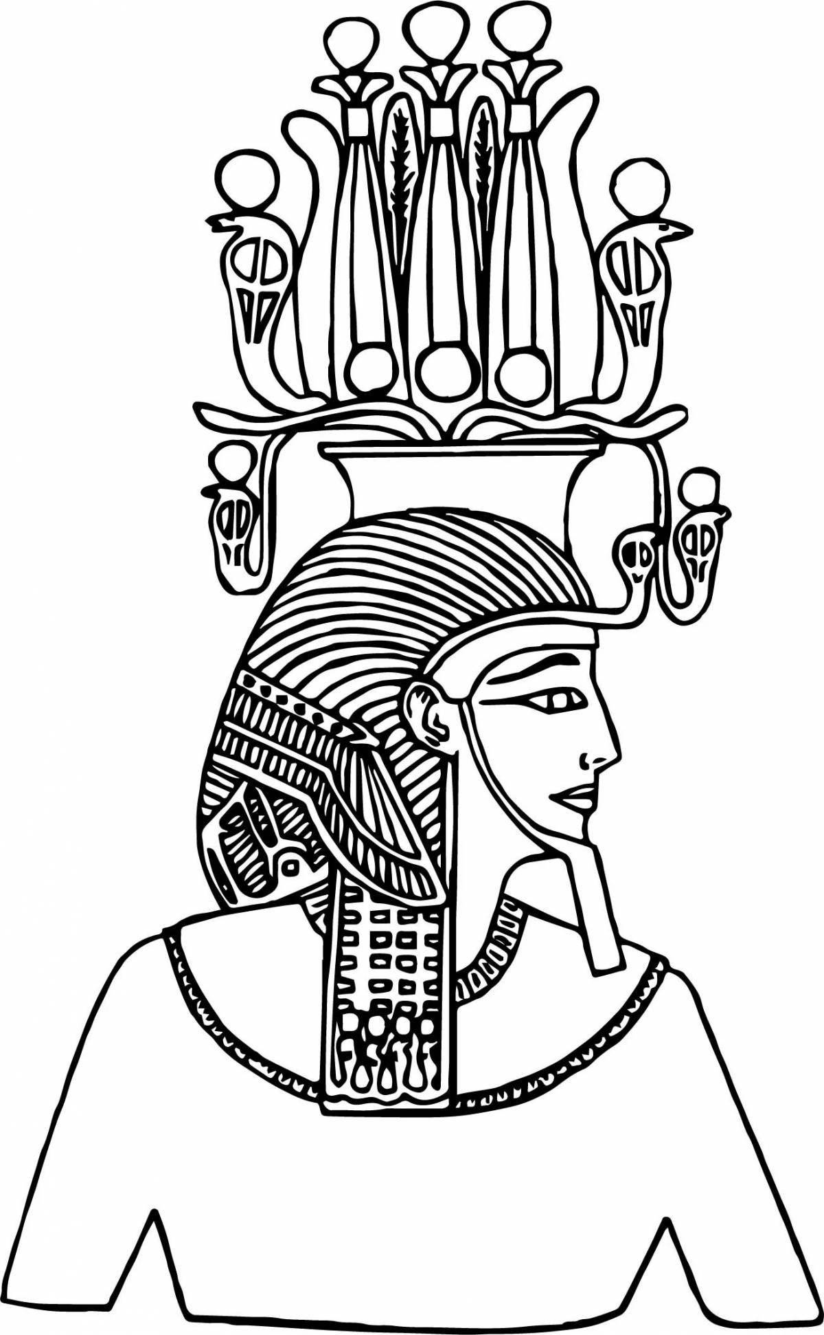 Decorated coloring book ancient egyptian jewelry