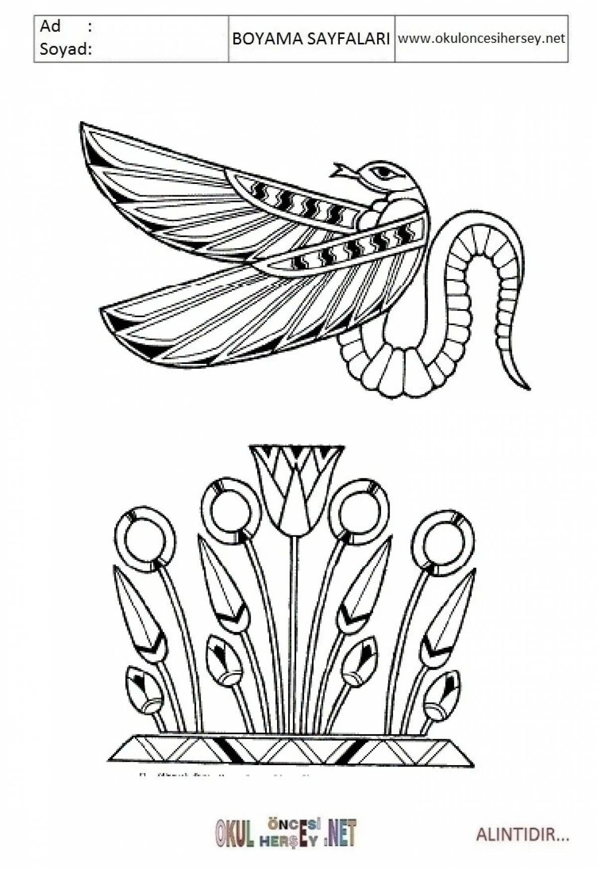Unique ancient egyptian jewelry coloring book