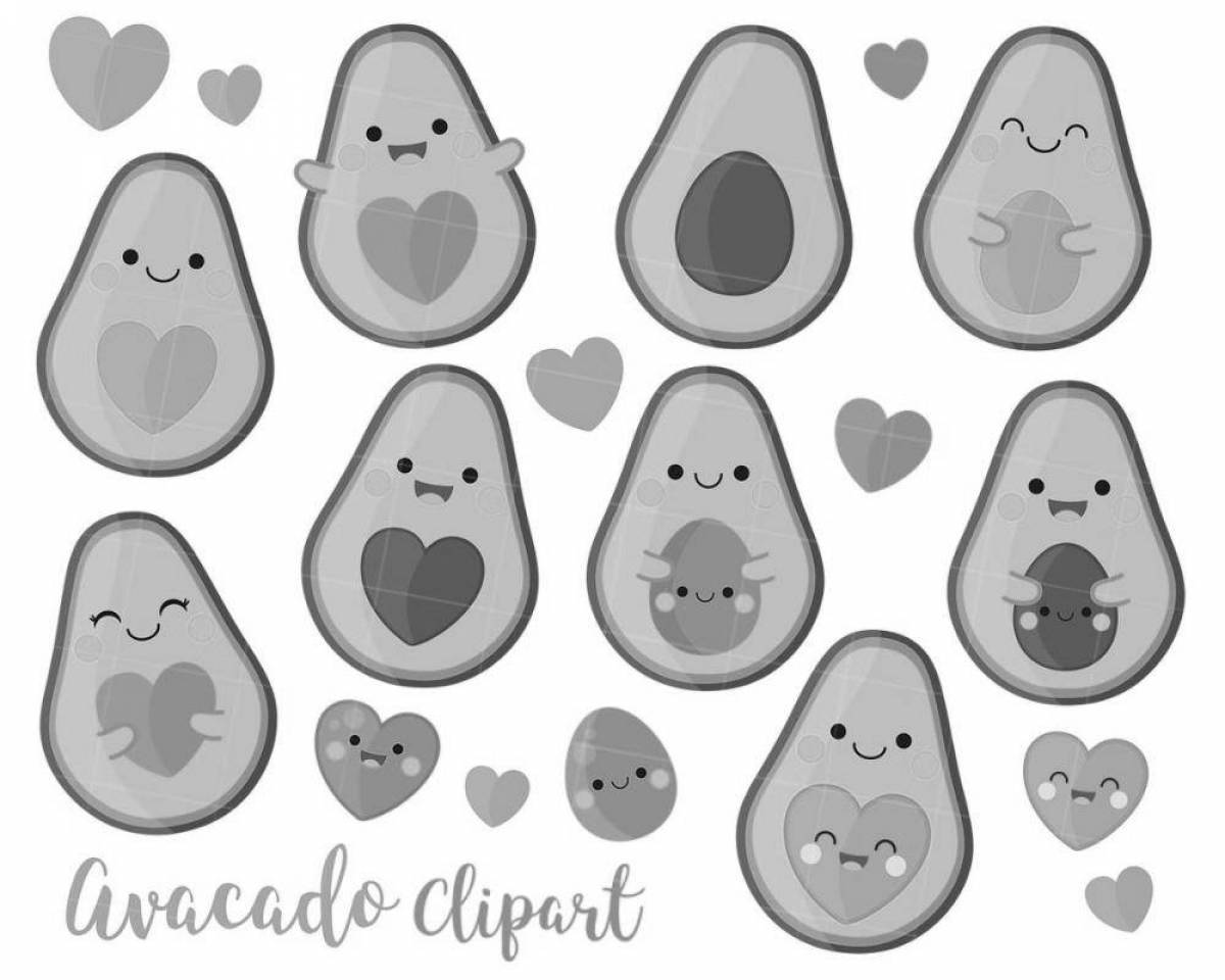 Fabulous avocado sticker coloring page