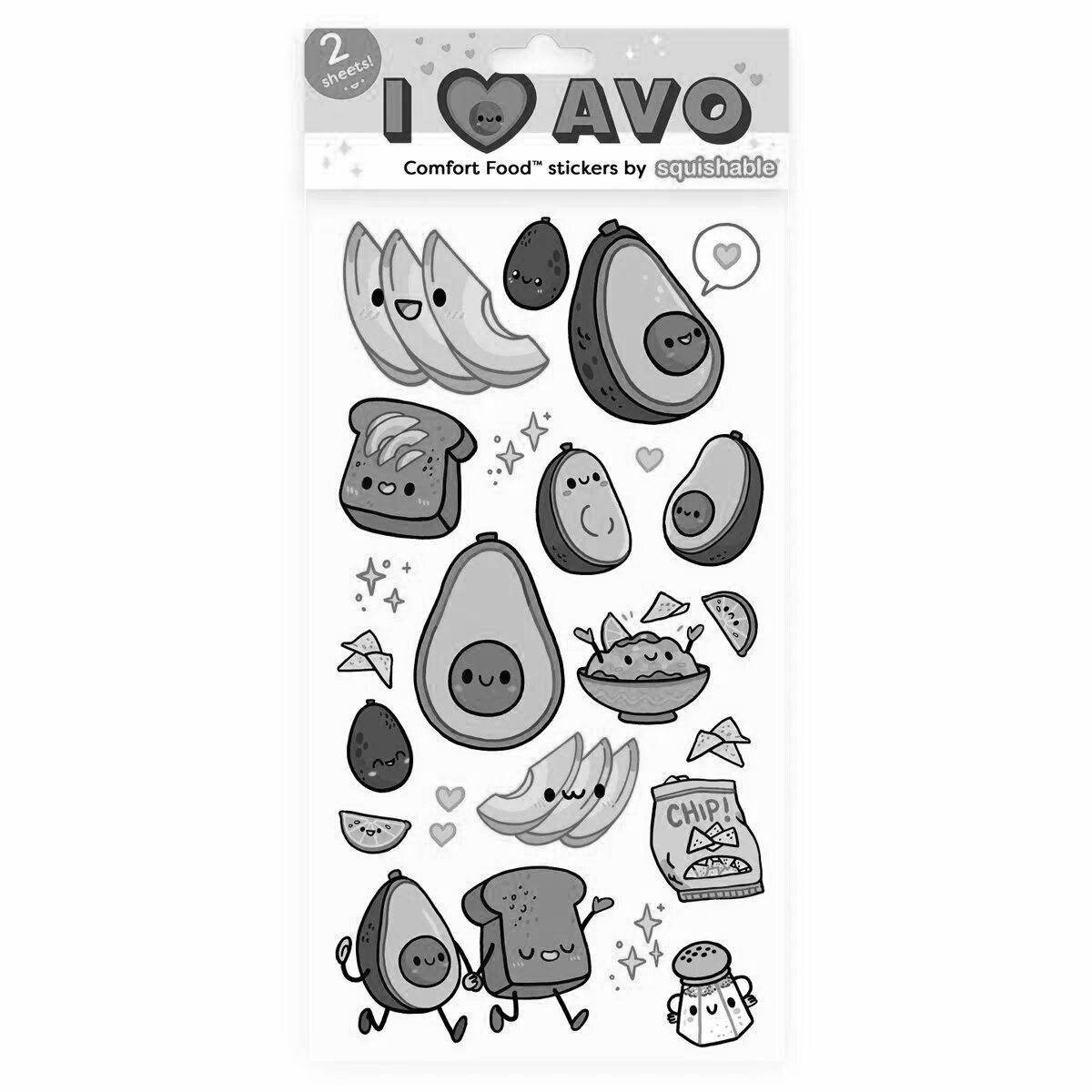 Attractive avocado sticker