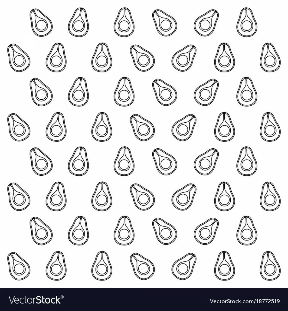 Impressive avocado sticker coloring page