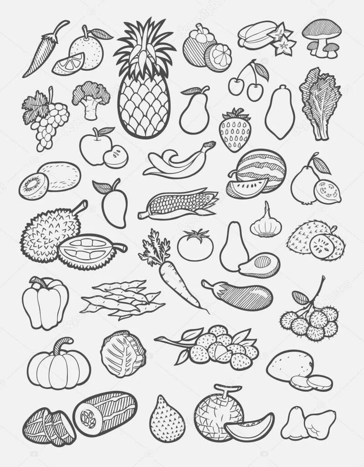 Outstanding avocado sticker coloring page