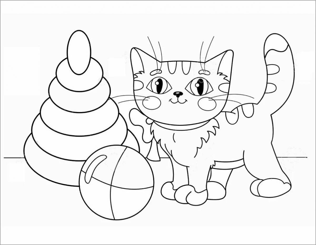 Живой кот с воздушными шарами