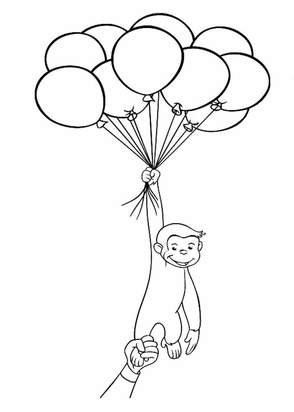 Анимированный кот с воздушными шарами