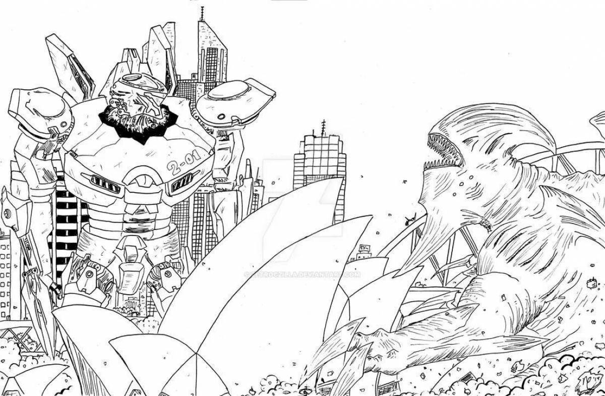 Coloring page charming pacific rim 2