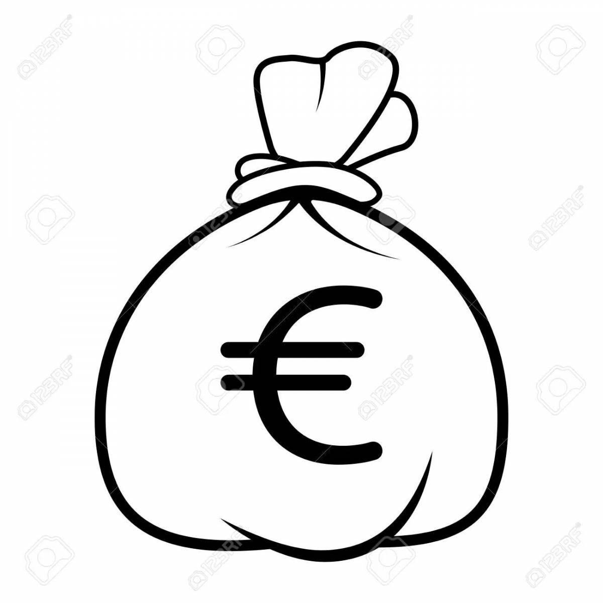 Animated money bag coloring page