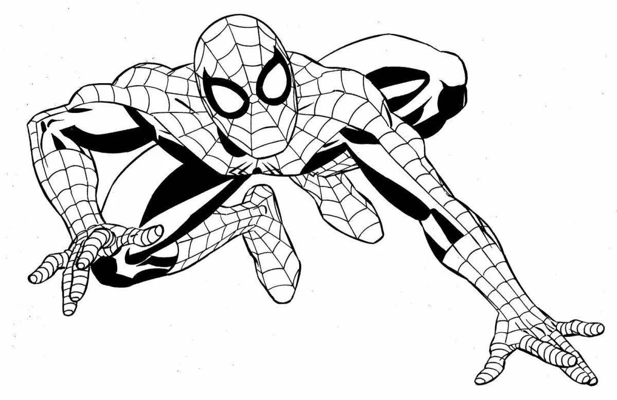 Spiderman shining team coloring page