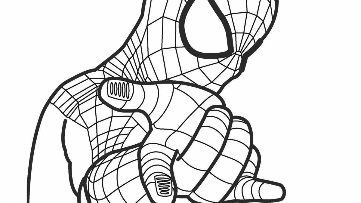 Majestic spider man team coloring page