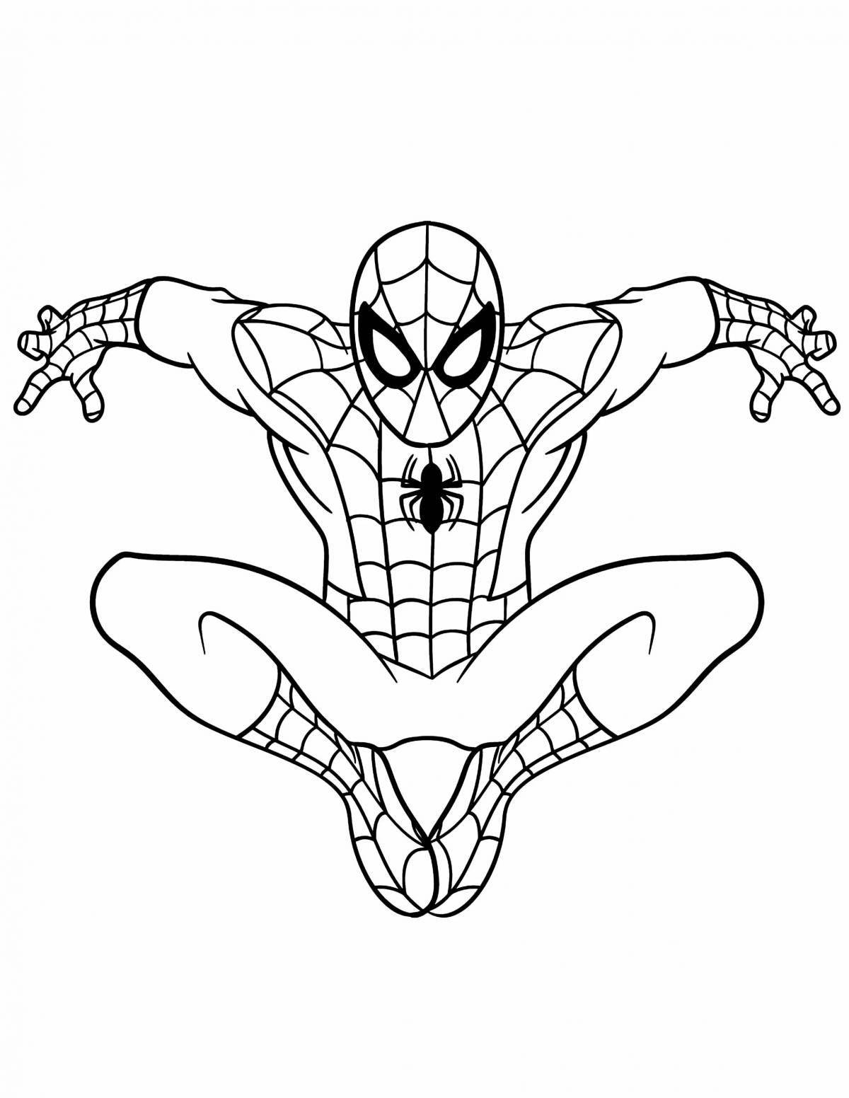 Exquisite spiderman team coloring page