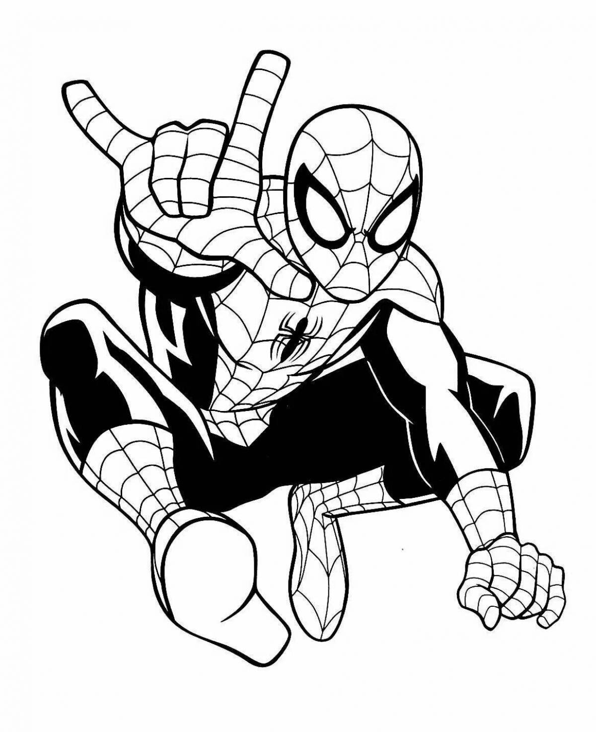Spider-Man Stylish Team Coloring Page