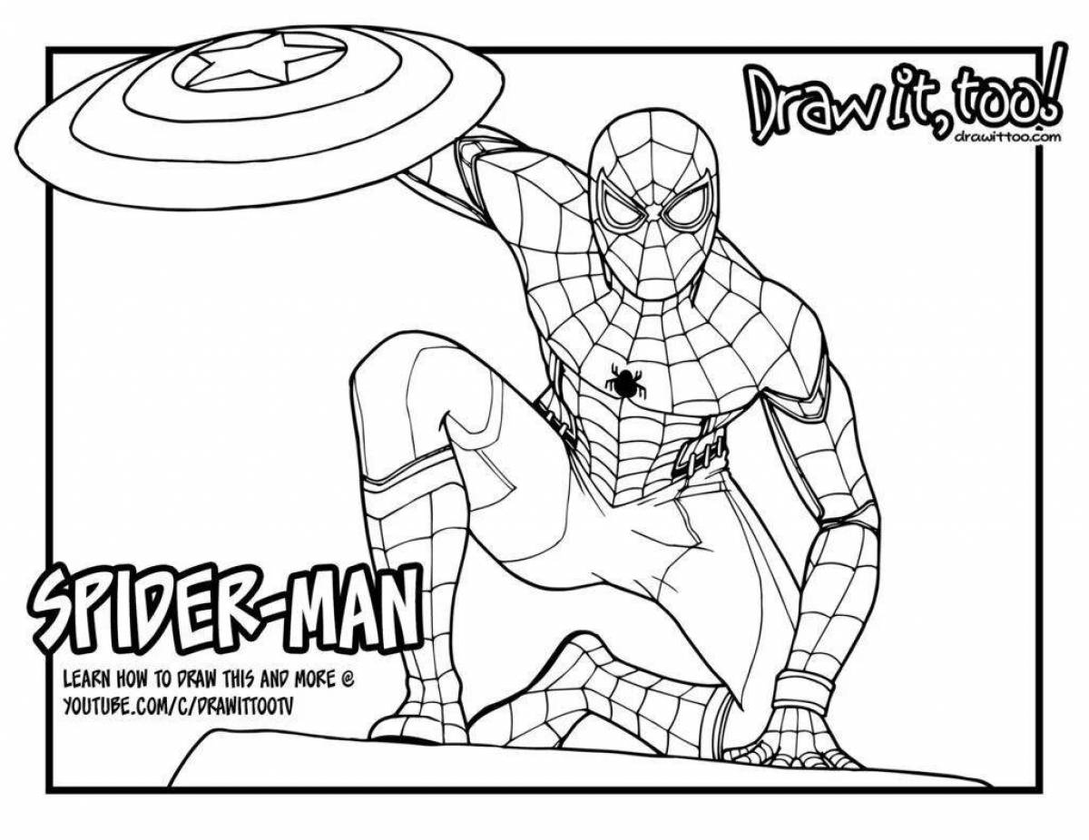 Spiderman's graceful team coloring page