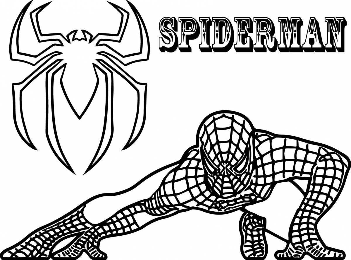 Adorable spiderman team coloring page