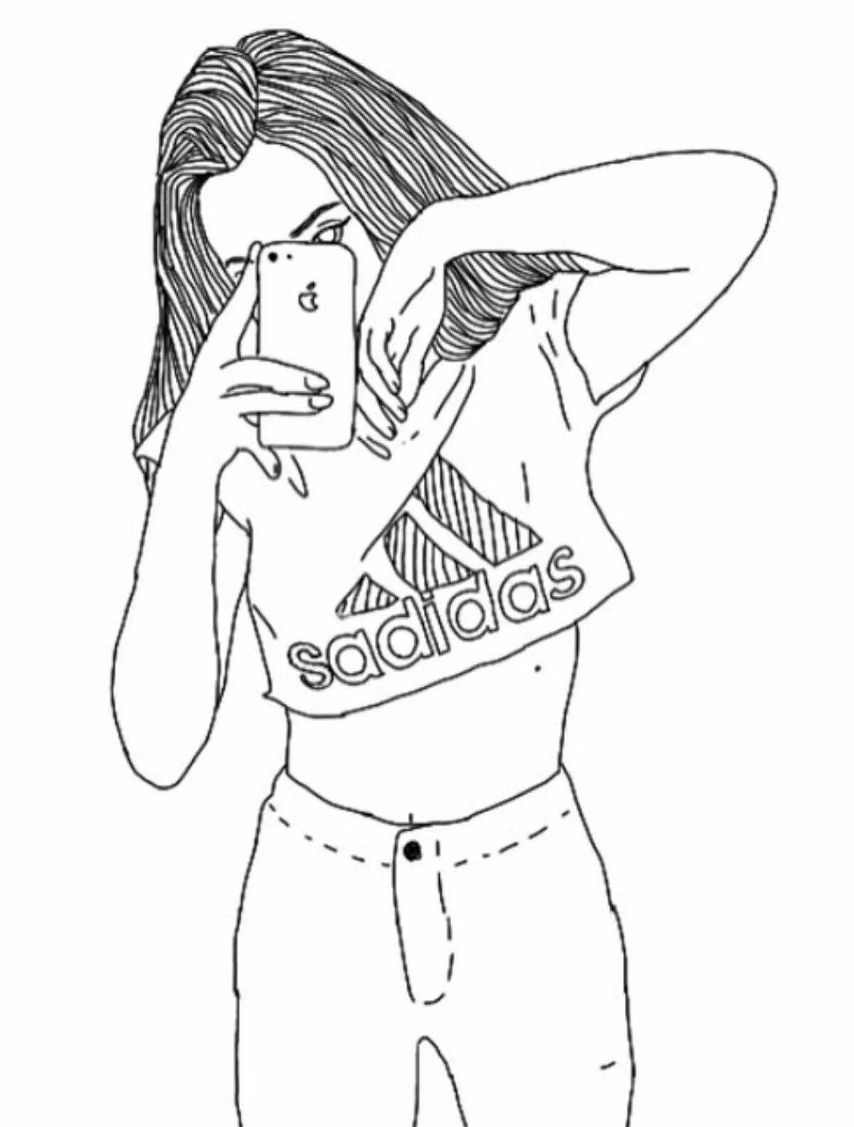 Привлечение девушек-раскрасок с айфонами