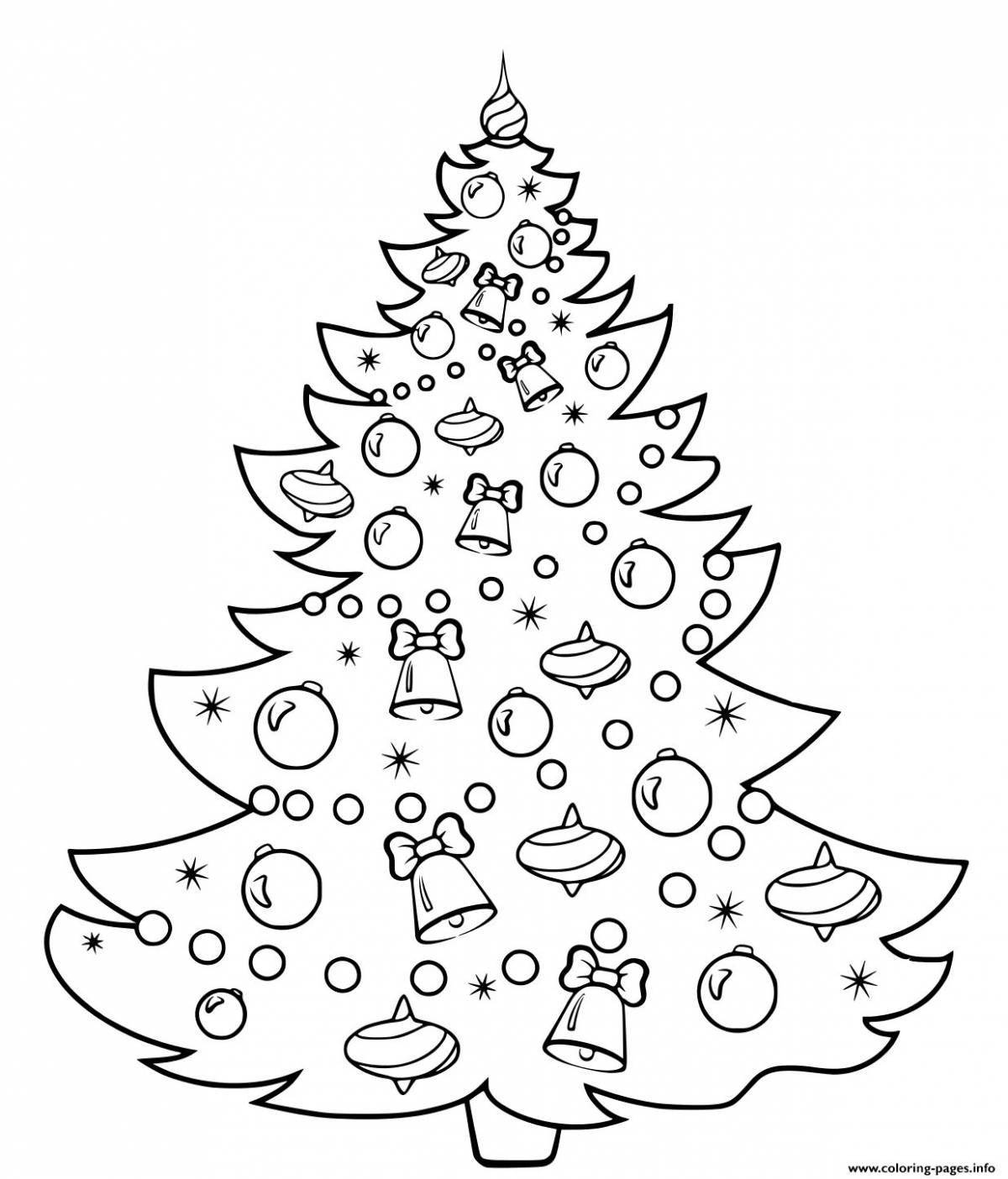 Coloring dreamy tree in the snow