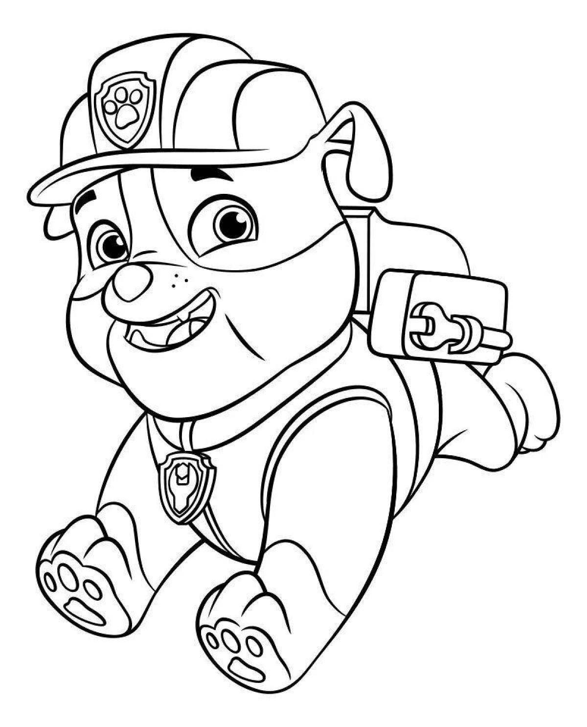 Adorable paw patrol coloring page
