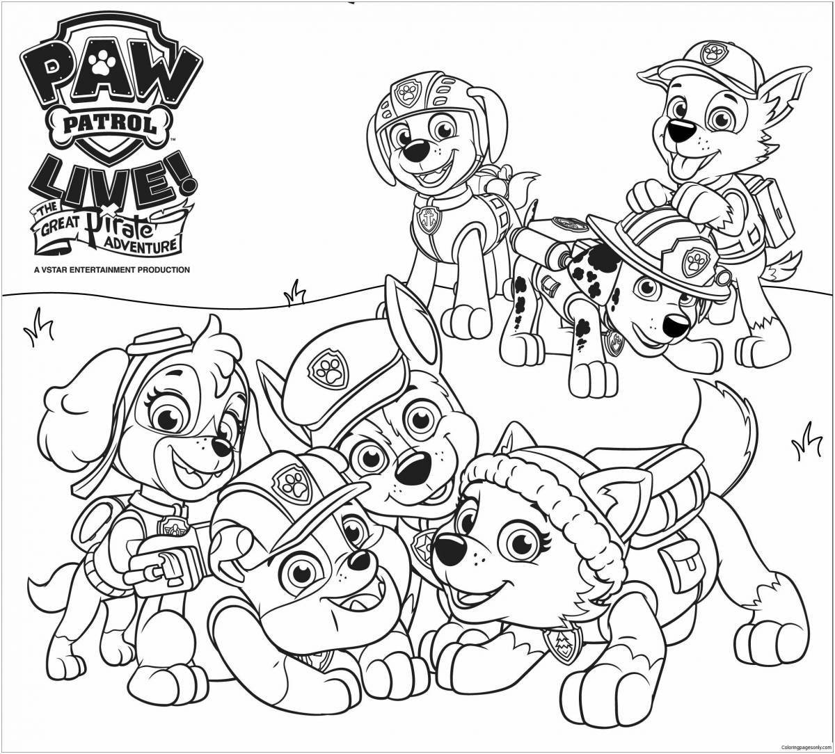Paw Patrol live coloring page
