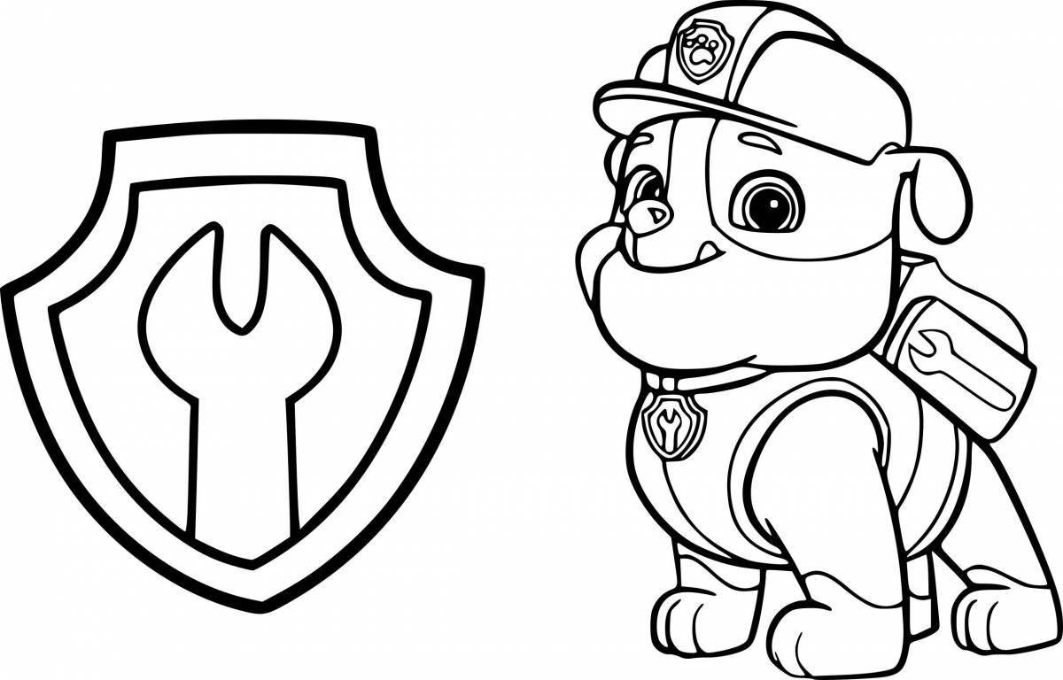 Animated paw patrol coloring page