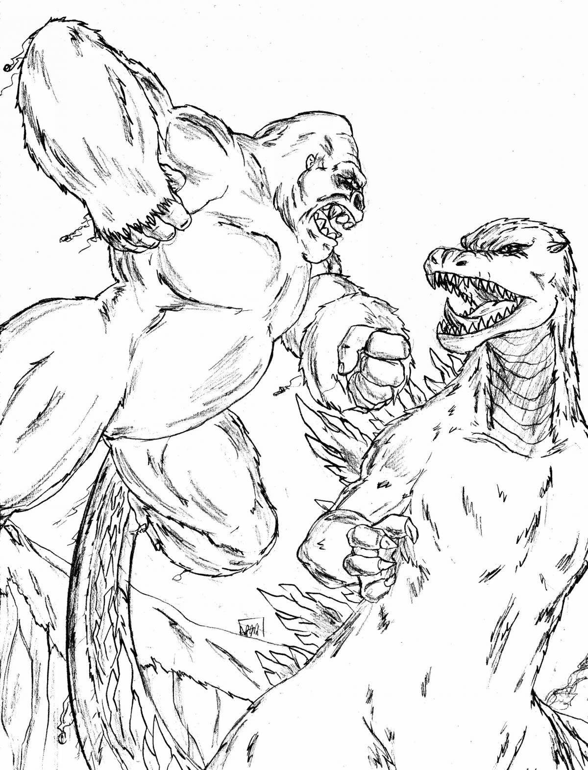 King kong vs godzilla majestic coloring book