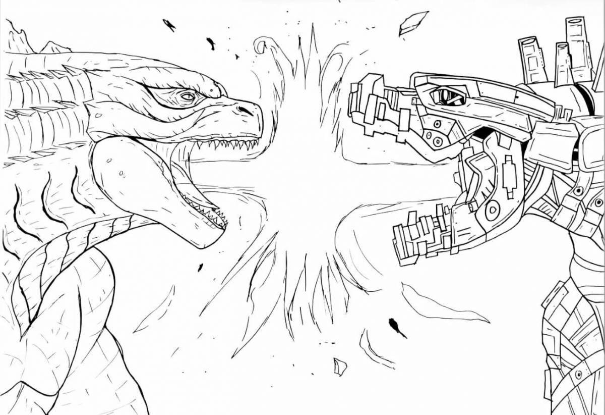 Exciting kingkong vs godzilla coloring book