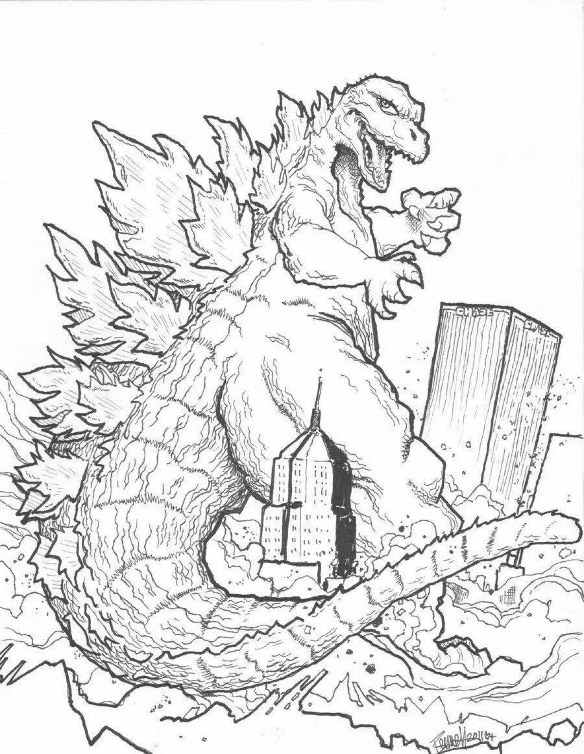 Terrifying kingkong vs godzilla coloring book