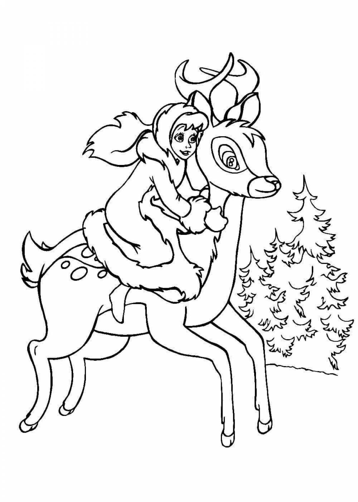 Coloring page charming snow queen