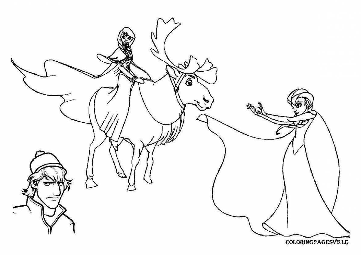 Glorious snow queen coloring page