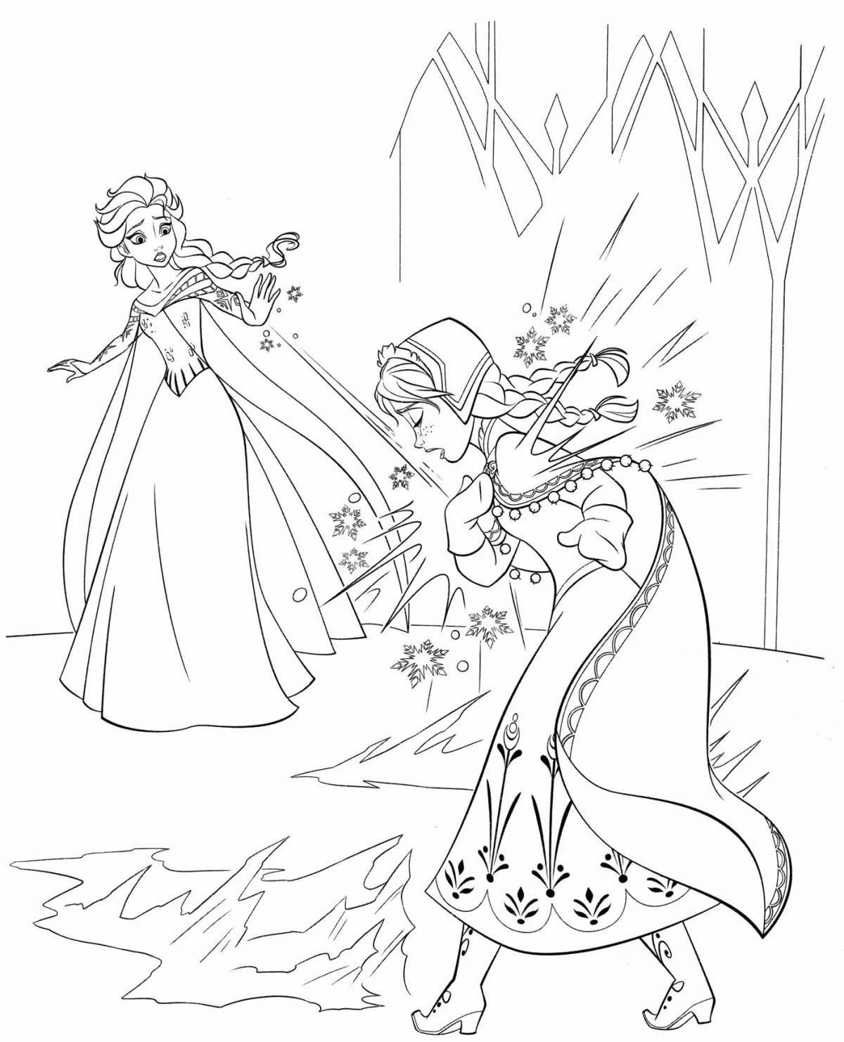 Gorgeous snow queen coloring page