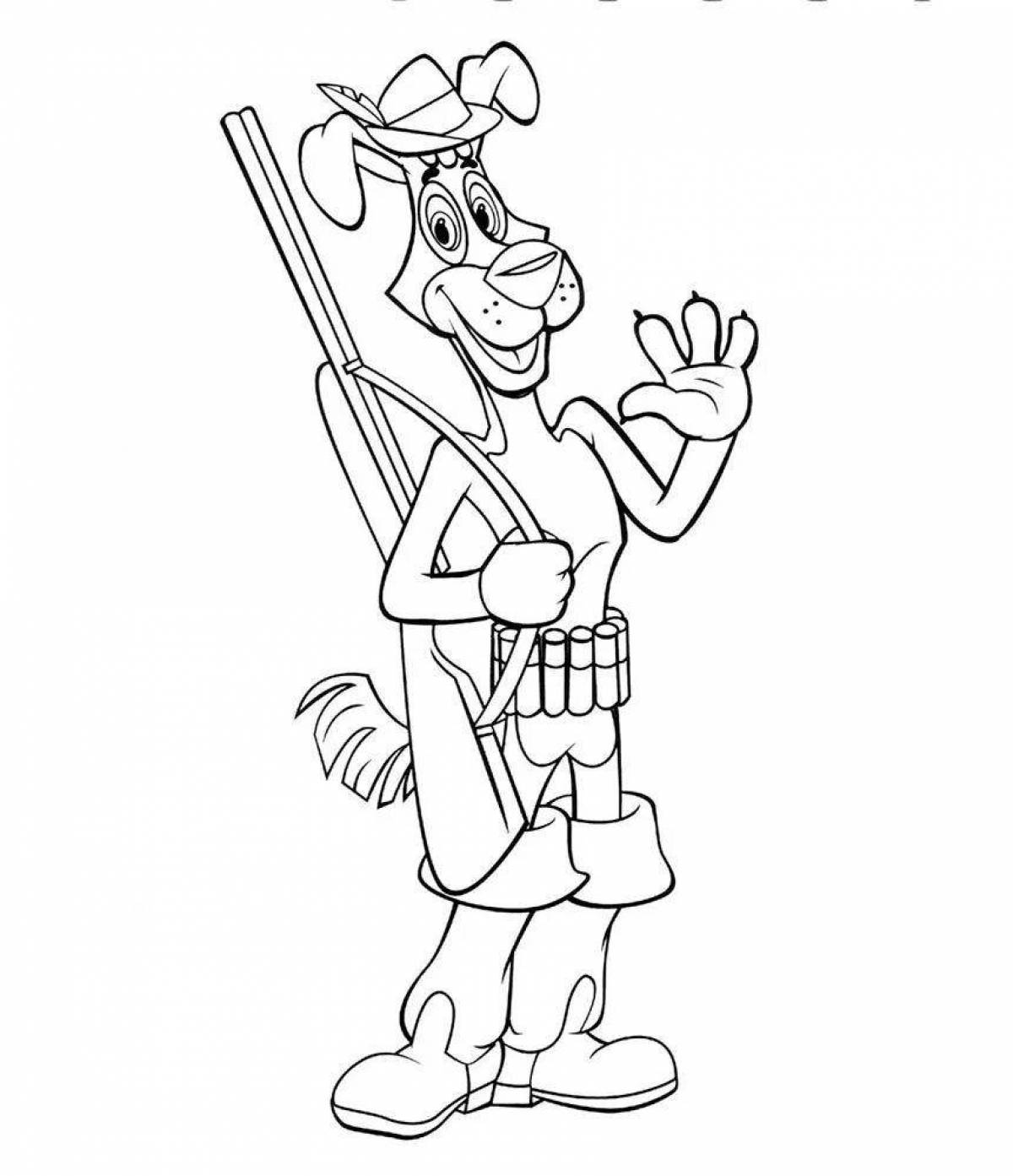 Раскраска Веселая раскраска галчонок из простоквашино