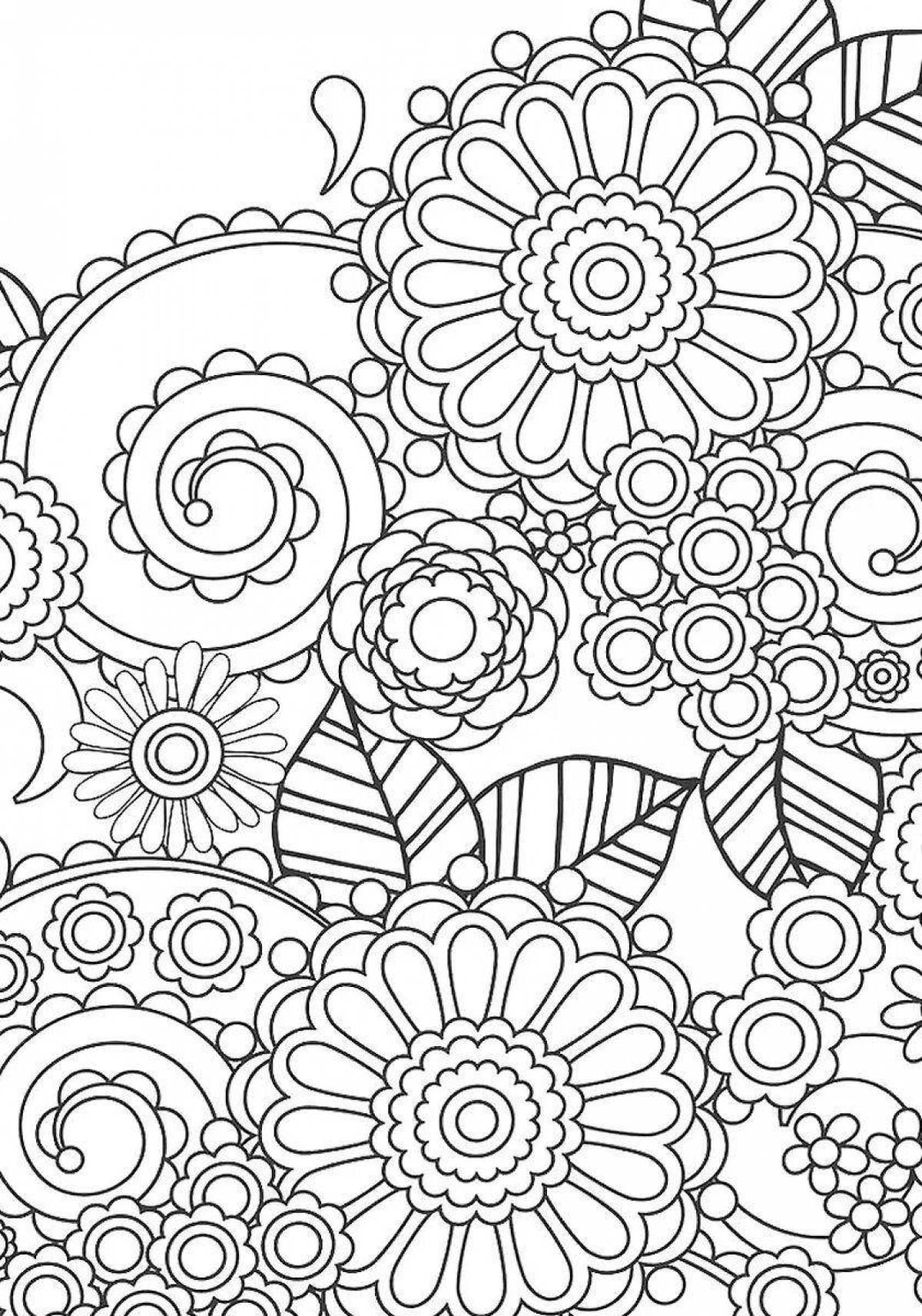 Bright anti-stress flower patterns