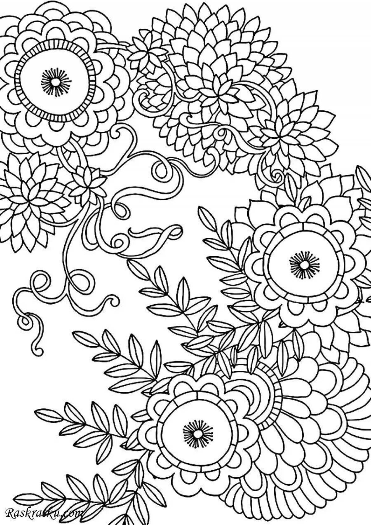 Fascinating anti-stress flower patterns