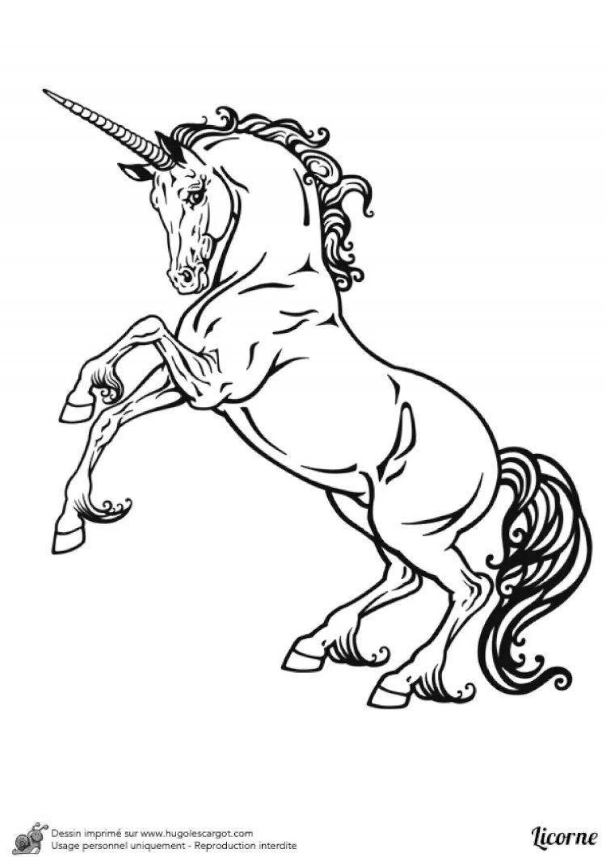 Coloring page dazzling rearing horse