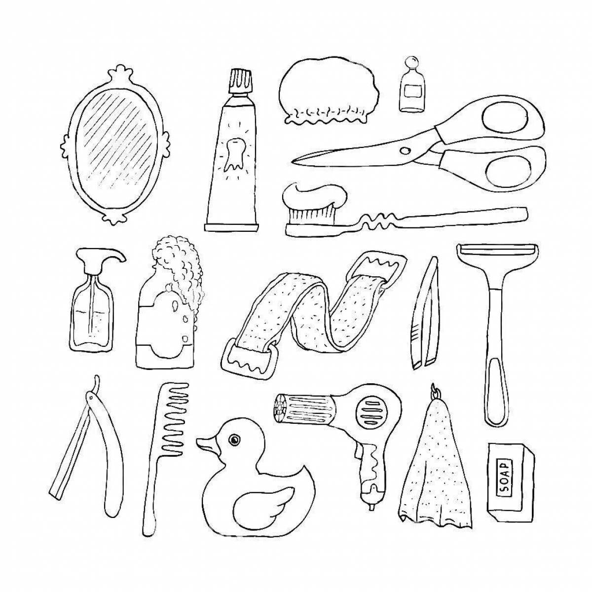 Colorful personal care coloring page