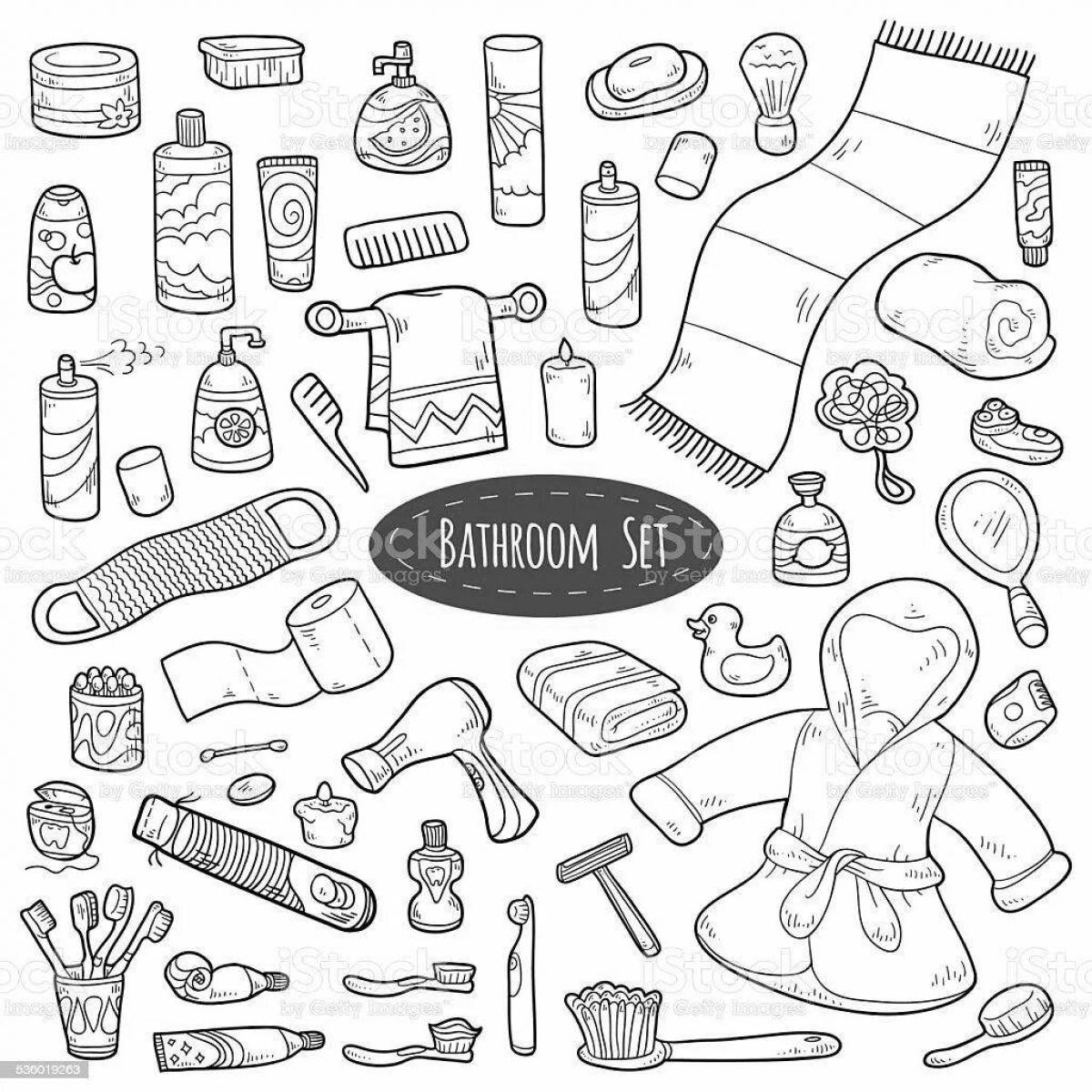Coloring page personal hygiene items for thighs